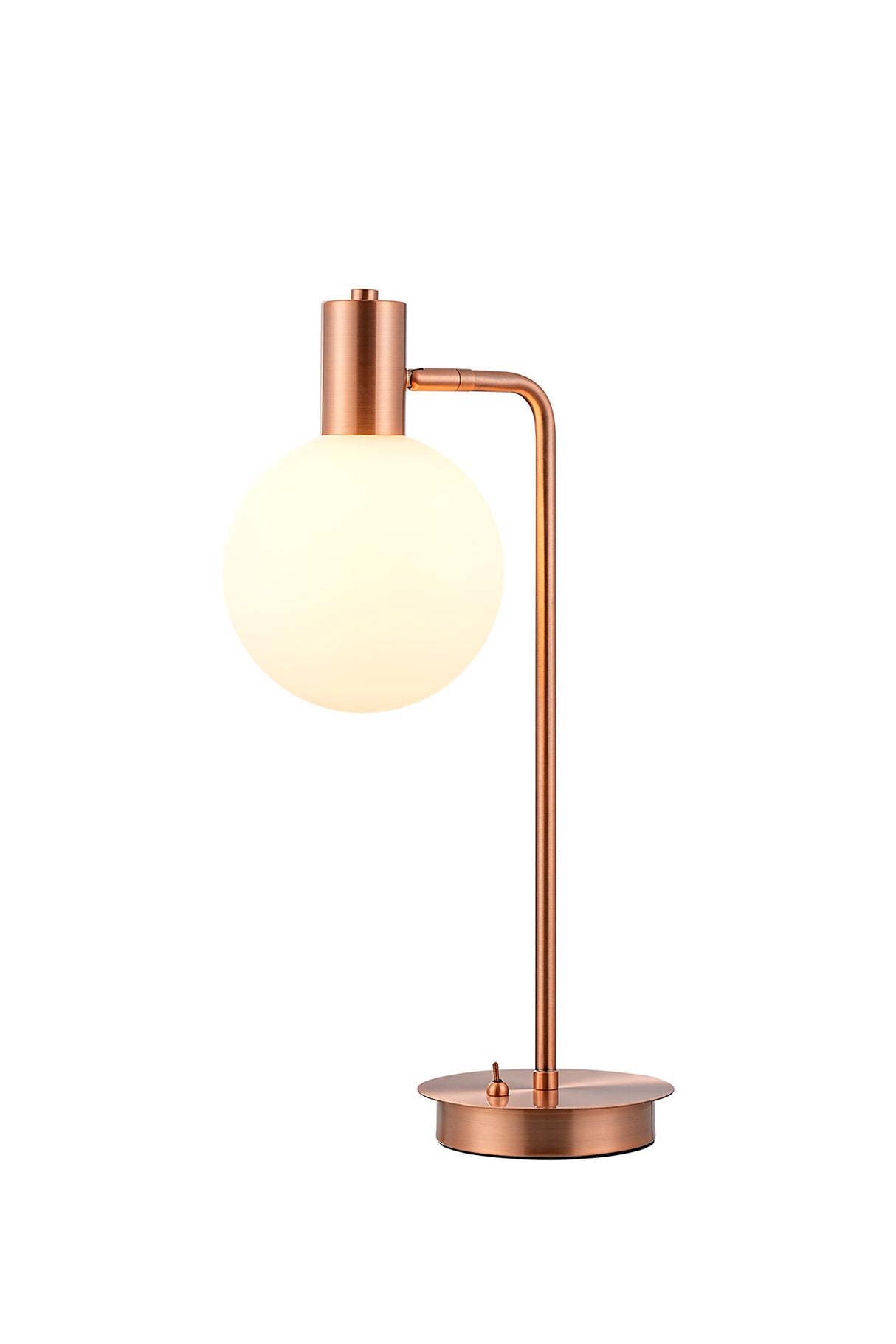 Suggett Adjustable Table Lamp, 1 x G9, Antique Copper/Opal