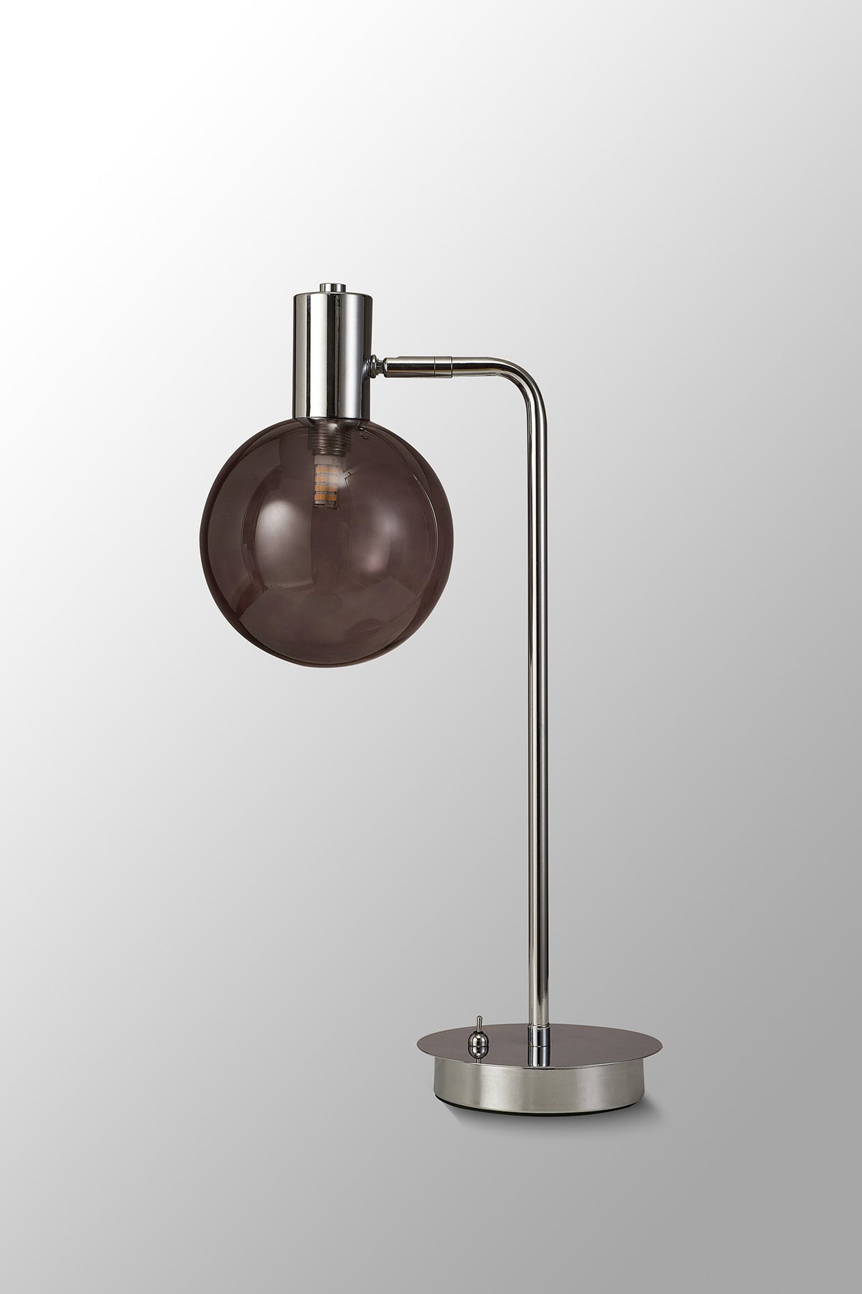 Suggett Adjustable Table Lamp, 1 x G9, Polished Chrome/Smoked