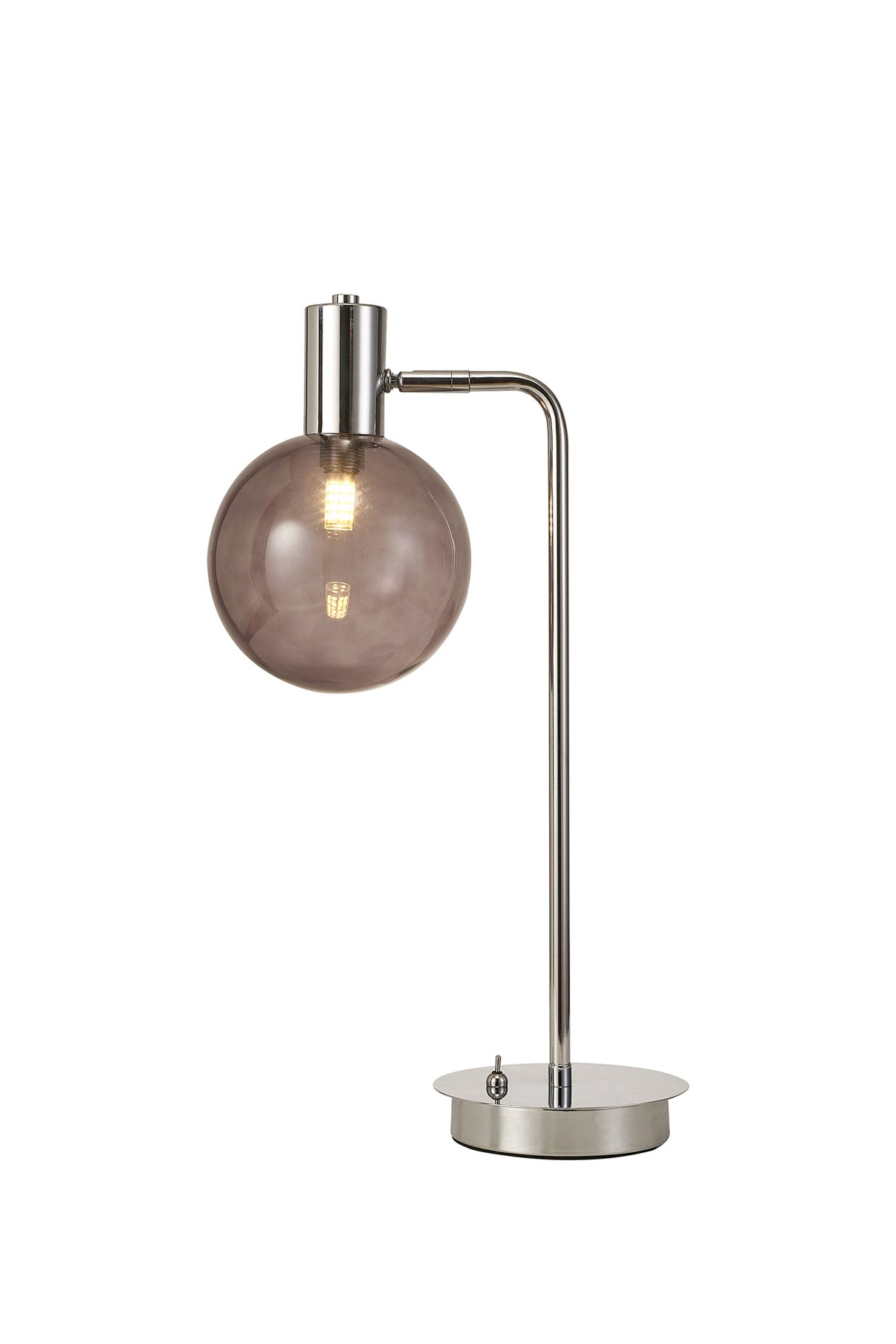 Suggett Adjustable Table Lamp, 1 x G9, Polished Chrome/Smoked
