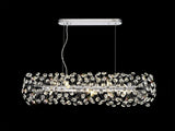 Byrne Oblong Linear Pendant 10 x G9 Polished Chrome/Crystal