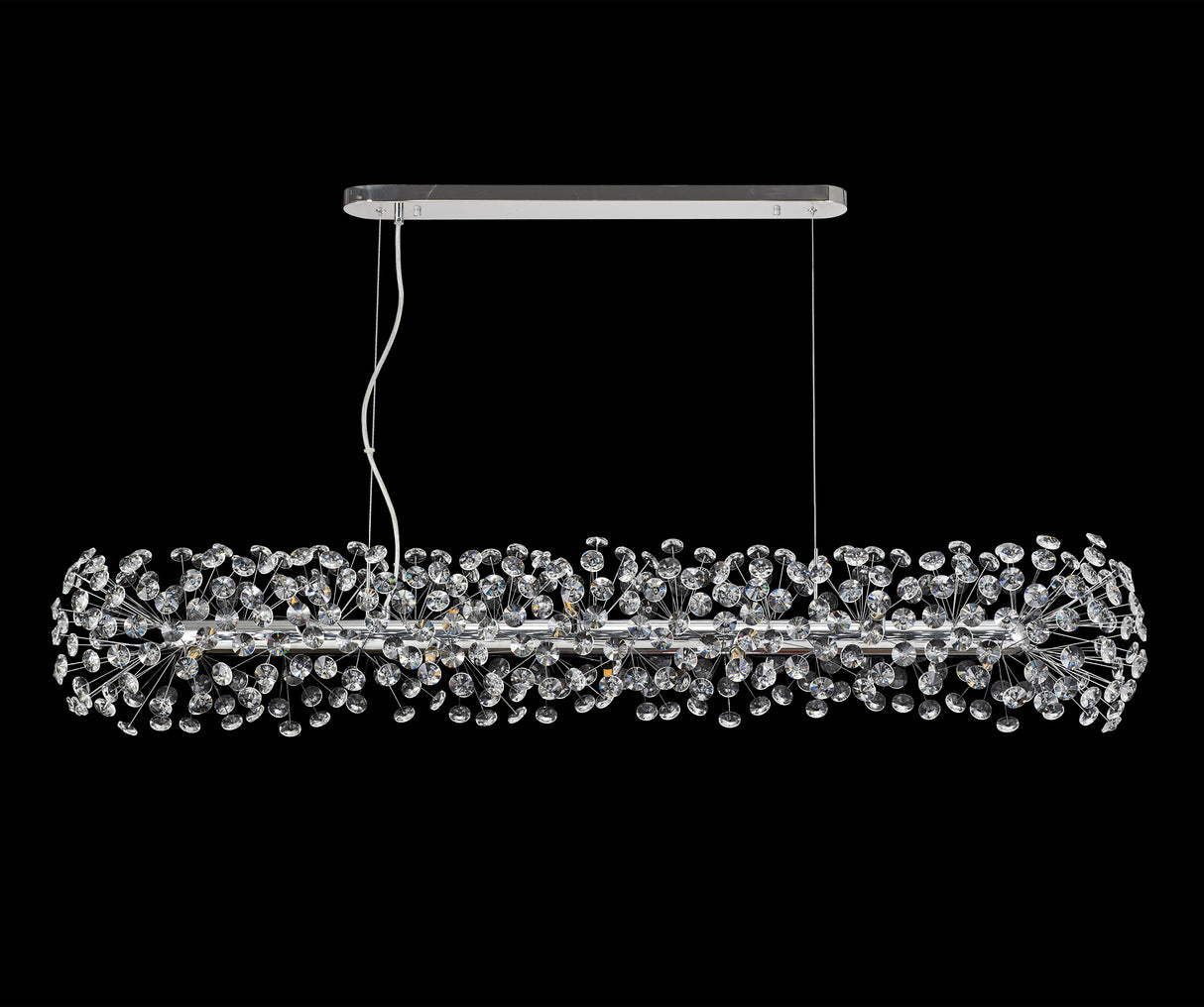 Byrne Oblong Linear Pendant 14 Light G9 Polished Chrome/Crystal