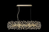 Byrne Oblong Linear Pendant 10 x G9 French Gold/Crystal