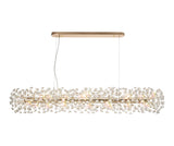 Byrne Oblong Linear Pendant 14 Light G9 French Gold/Crystal