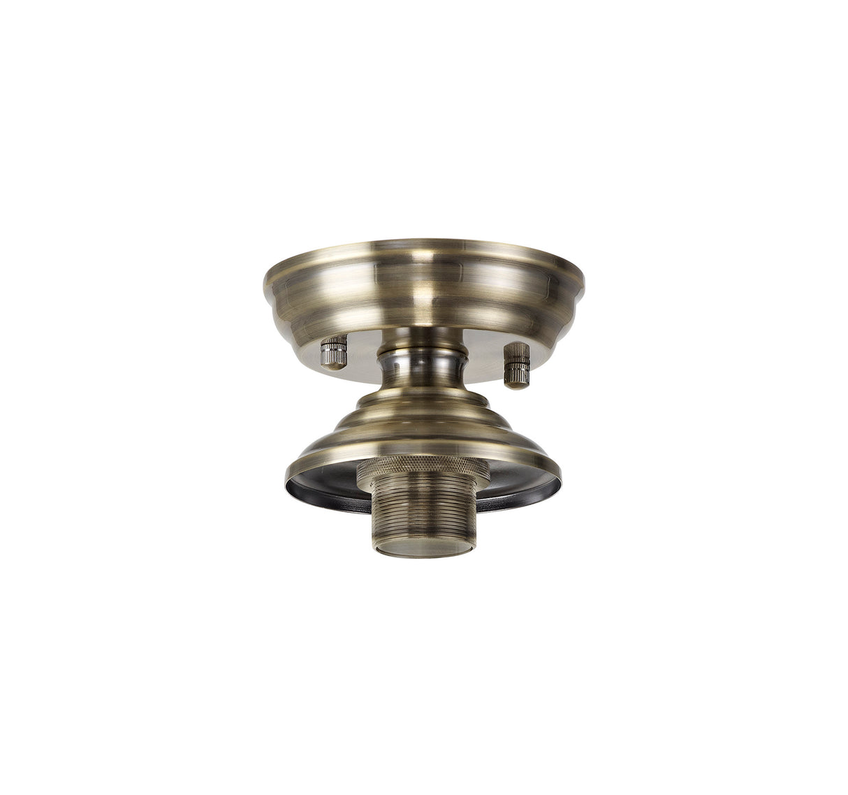 Holloway Flush Ceiling Fitting, 1 x E27, Antique Brass