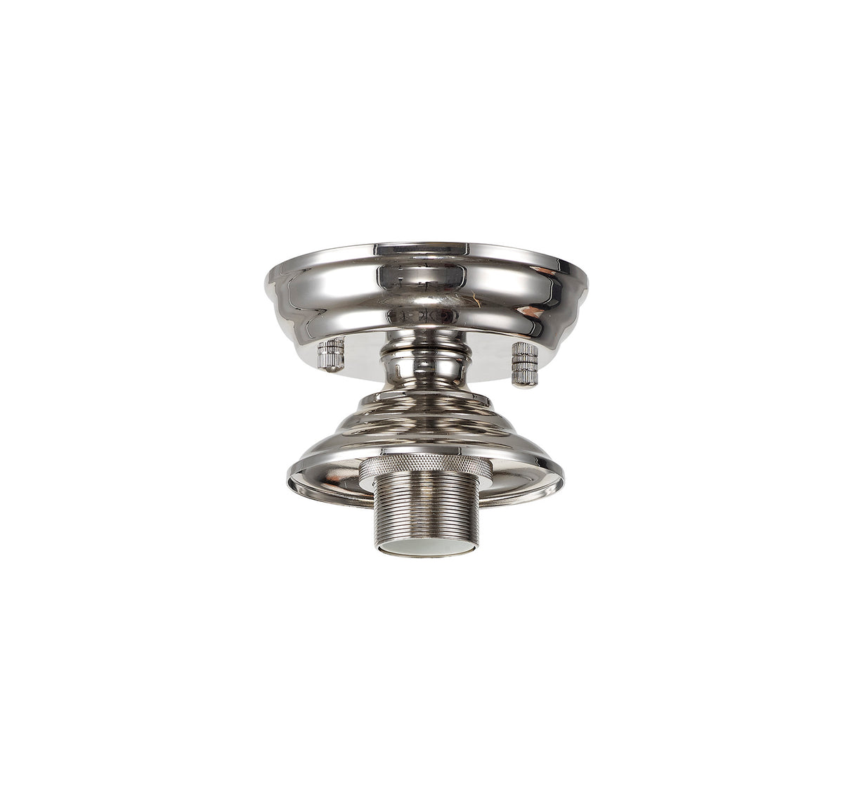 Holloway Flush Ceiling Fitting, 1 x E27, Polished Nickel