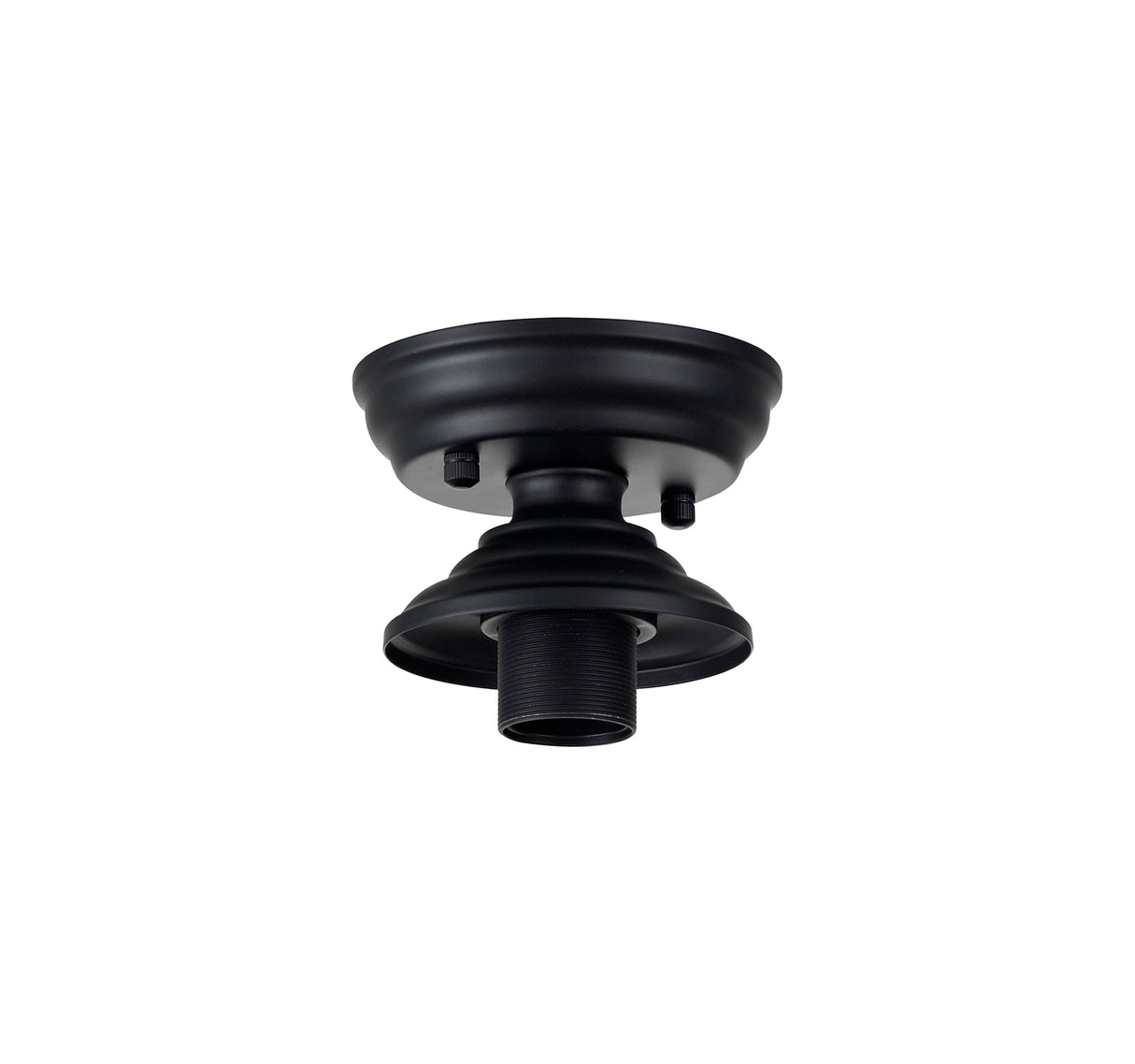 Holloway Flush Ceiling Fitting, 1 x E27, Matt Black