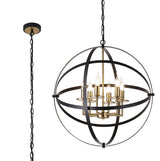 Irwin Pendant, 6 x E14, Black/Gold