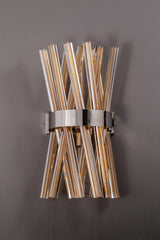 Harris 2 Light E14, Wall Light E14, Polished Nickel / Champagne Glass