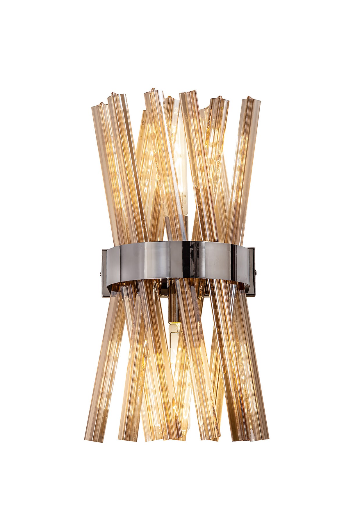 Harris 2 Light E14, Wall Light E14, Polished Nickel / Champagne Glass
