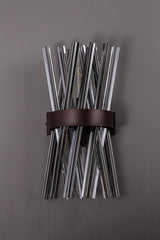 Harris 2 Light E14, Wall Light E14, Brown Oxide / Smoke Glass