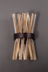 Harris 2 Light E14, Wall Light E14, Brown Oxide / Champagne Glass