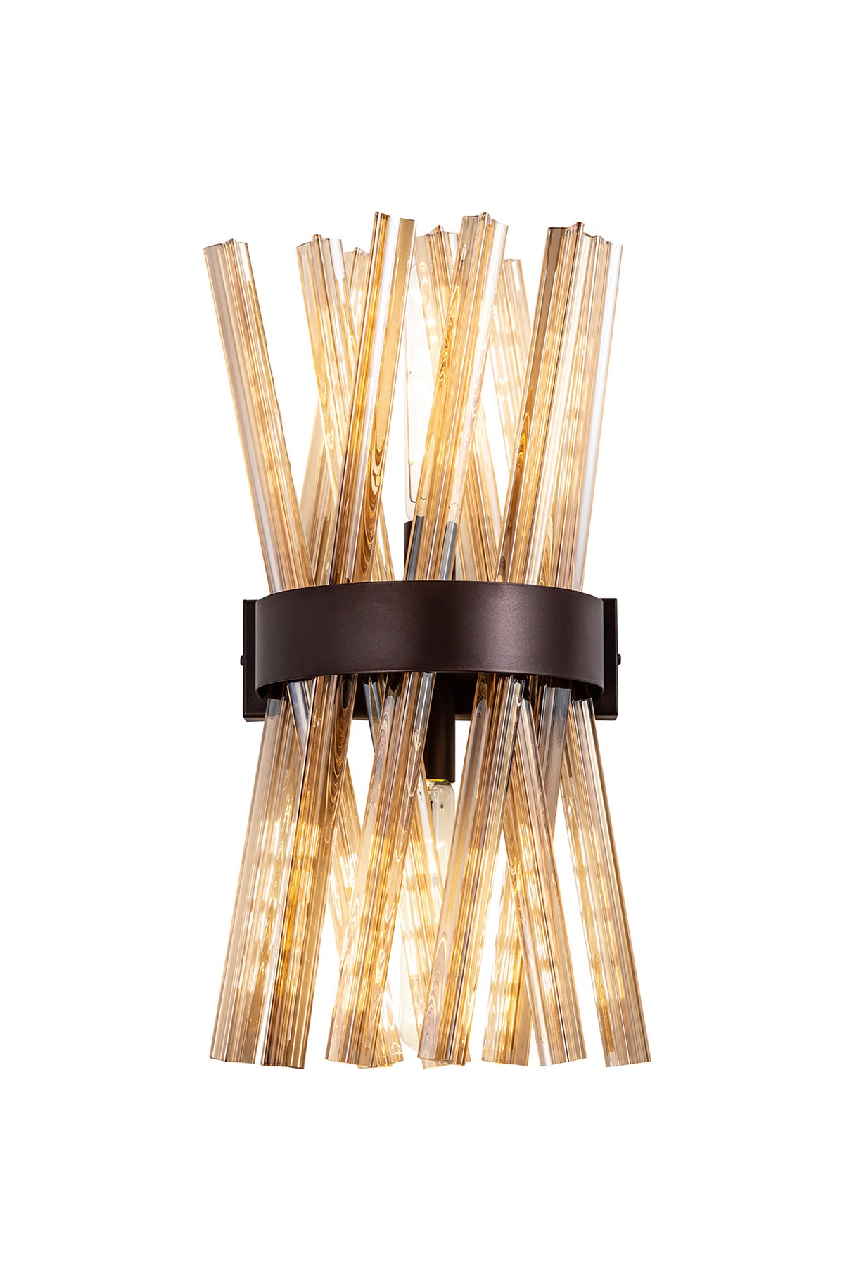 Harris 2 Light E14, Wall Light E14, Brown Oxide / Champagne Glass