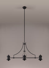 Munro (FRAME ONLY) Linear Pendant, 3 x E27,Matt Black