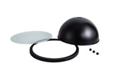 Munro Round 31cm Matt Black Metal Shade (A), With Frosted Glass Diffuser And Trim