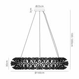 Byrne Pendant 1.4m 36 x G9 Polished Chrome/Crystal (19.4kg)