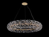 Byrne Pendant 1.4m Ring 36 Light G9 French Gold/Crystal, Item Weight:19.4kg