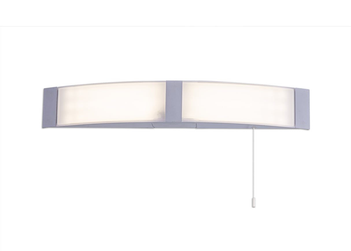 Baker Bathroom Wall Lamp c/w Shaver Socket & Pull Switch, 1 x 10W LED, 4000K, 900lm, IP44, White, 3yrs Warranty