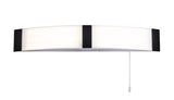 Baker Bathroom Wall Lamp c/w Shaver Socket & Pull Switch, 1 x 10W LED, 4000K, 900lm, IP44, Black, 3yrs Warranty