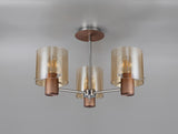Chisholm Semi Flush Light, 3 x E27, Mocha/Amber Glass