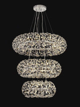 Byrne 3 Tier 60cm + 80cm + 100cm Pendant, 12 + 20 + 26 Light G9 Polished Chrome/Crystal