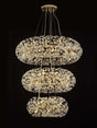 Byrne 3 Tier 60cm + 80cm + 100cm Pendant, 12 + 20 + 26 Light G9 French Gold/Crystal