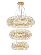 Byrne 3 Tier Pendant 58 Light G9 French Gold/Crystal, Item Weight: 30.2kg