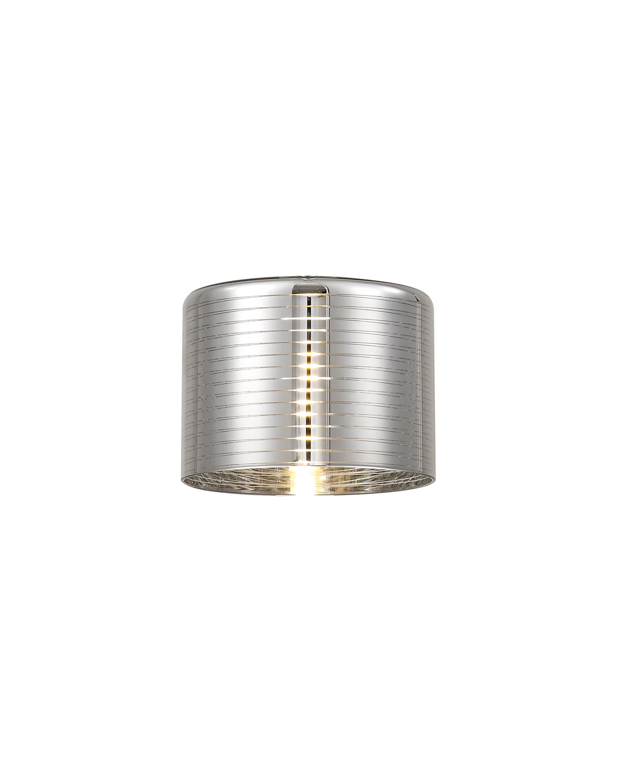 Lathen 150x110mm Short Cylinder (B) Lined Chrome Glass Shade
