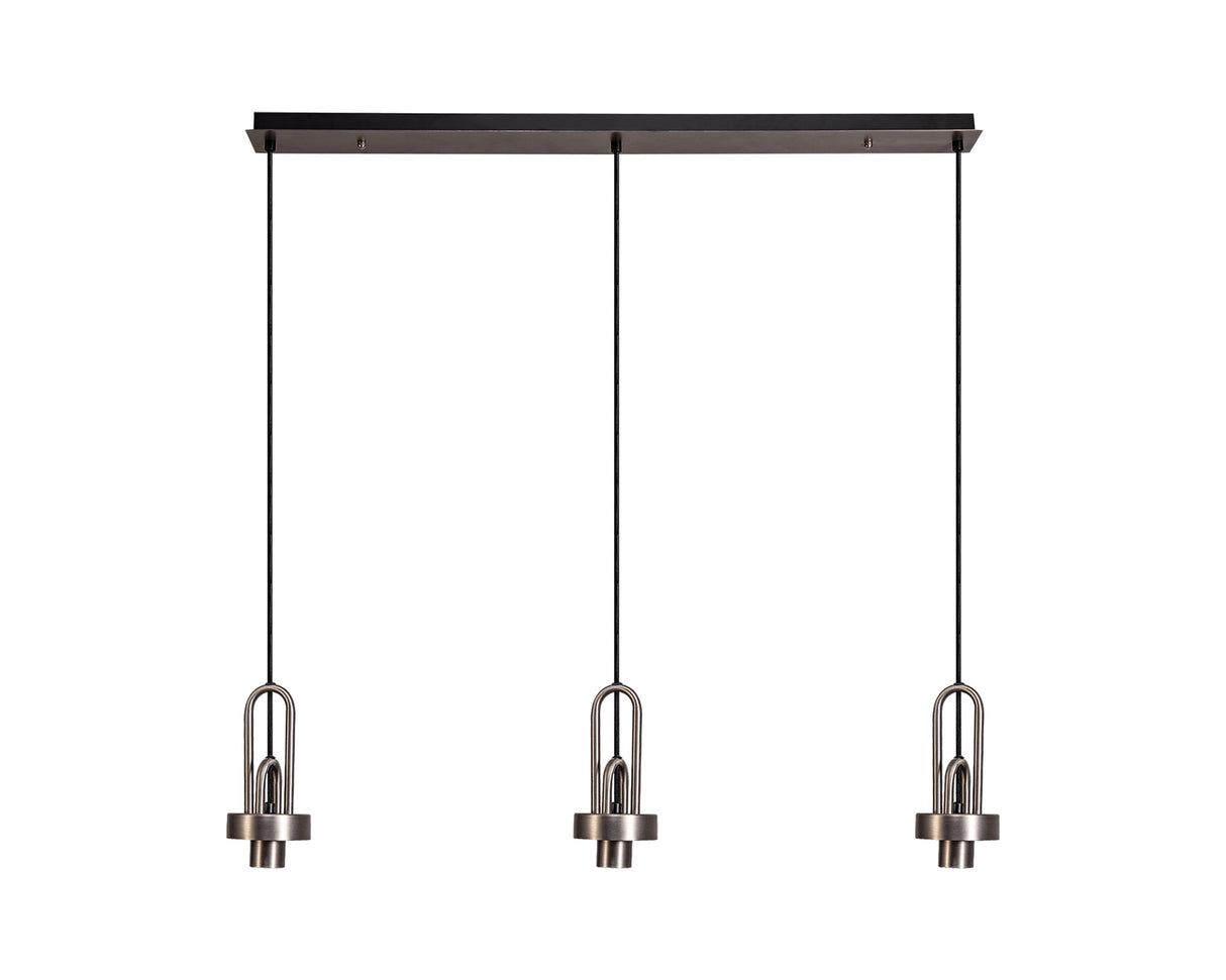 Allardyce Linear Suspension Kit, 3 x E27, Antique Silver/Matt Black
