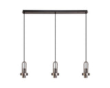 Allardyce Linear Suspension Kit, 3 x E27, Antique Silver/Matt Black
