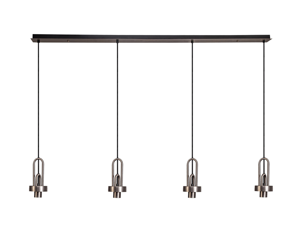 Allardyce Linear Suspension Kit, 4 x E27, Antique Silver/Matt Black