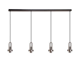 Allardyce Linear Suspension Kit, 4 x E27, Antique Silver/Matt Black