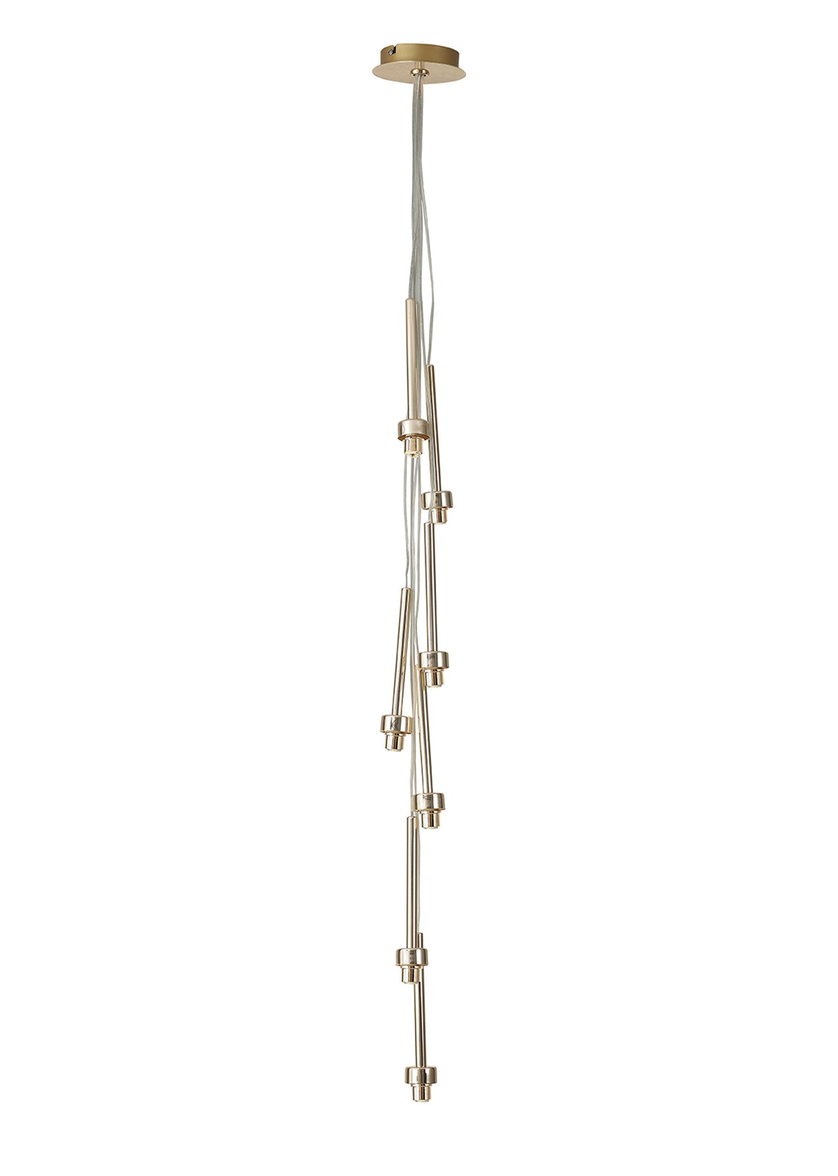 Lathen French Gold 7 Light G9 Universal 1.5m Cluster Pendant, Suitable For A Vast Selection Of Glass Shades