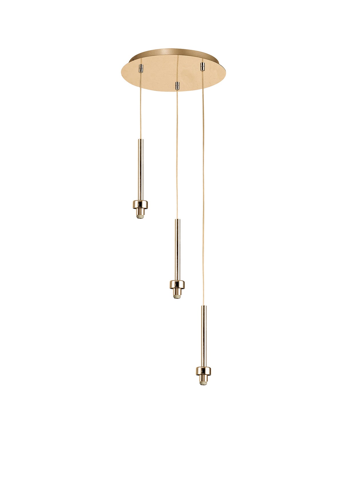 Lathen French Gold 3 Light G9 Universal 2m Round Pendant, Suitable For A Vast Selection Of Glass Shades
