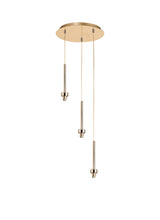 Lathen French Gold 3 Light G9 Universal 2m Round Pendant, Suitable For A Vast Selection Of Glass Shades