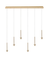Lathen French Gold 6 Light G9 Universal 2m Linear Pendant, Suitable For A Vast Selection Of Glass Shades