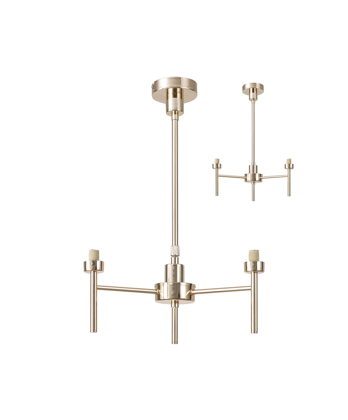 Lathen French Gold 3 Light G9 Universal Telescopic/Semi Flush, Suitable For A Vast Selection Of Glass Shades