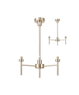 Lathen French Gold 3 Light G9 Universal Telescopic/Semi Flush, Suitable For A Vast Selection Of Glass Shades