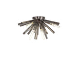 Harris 6 Light E14, Semi Flush Polished Nickel / Smoke Glass