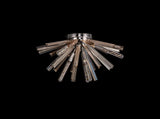 Harris 6 Light E14, Semi Flush Polished Nickel / Champagne Gold Glass