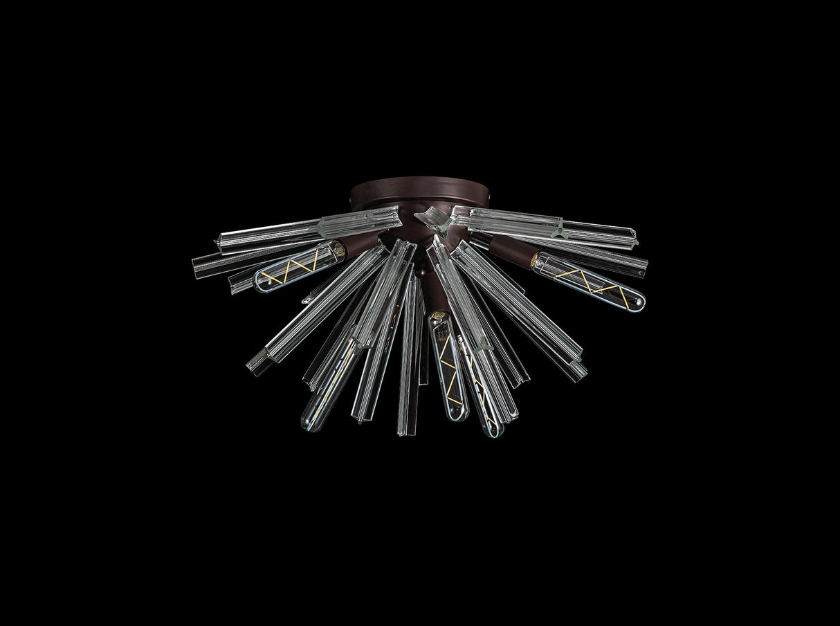 Harris 6 Light E14, Semi Flush Brown Oxide / Clear Glass