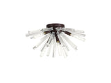 Harris 6 Light E14, Semi Flush Brown Oxide / Clear Glass