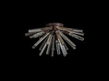 Harris 6 Light E14, Semi Flush Brown Oxide / Champagne Gold Glass