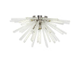 Harris 8 Light E27, Semi Flush Polished Nickel / Clear Glass
