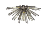 Harris 8 Light E27, Semi Flush Polished Nickel / Smoke Glass