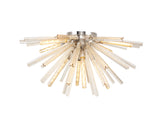 Harris 8 Light E27, Semi Flush Polished Nickel / Champagne Gold Glass