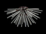 Harris 8 Light E27, Semi Flush Brown Oxide / Clear Glass