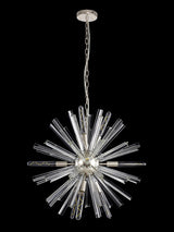 Harris 10 Light E14, Round Pendant Polished Nickel / Clear Glass