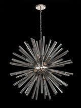 Harris 16 Light E27, Round Pendant Polished Nickel / Smoke Glass