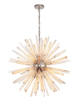 Harris 16 Light E27, Round Pendant Polished Nickel / Champagne Gold Glass