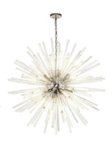 Harris 32 Light E27, Round Pendant Polished Nickel / Clear Glass, Item Weight: 30kg
